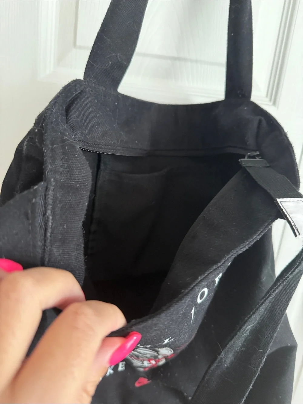 Black 'Take Flight' Canvas Tote Bag